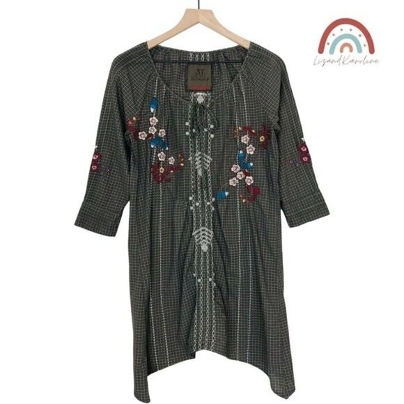 Johnny Was Tops - Johnny Was 3J Workshop Floral Embroidered Tunic Top